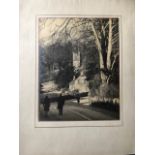 Joseph Hardman photograph, titled on reverse January Sunshine, Rydal. 1930s mounted. Approx 30x37cm