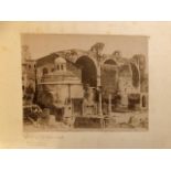 Large mounted albumen, 19thC. Temple of Romulus Rome. Largest approx 30x48cm