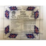 Commemorative paper flyer for the George V, Silver Jubilee celebrations in Eastbourne. 34x35 cm