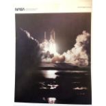 NASA colour printed photograph. The Challenger?s third flight, first night launch approx 20x23cm