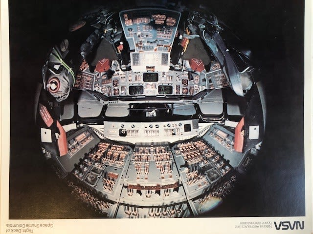 NASA printed colour photograph of The Space Shuttle Orbiter Columbia. Fish eye lens view. approx - Image 2 of 2