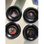 Miniature prints in circular frames. (4) Diameter 13cm