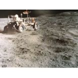 NASA Apollo 16, photograph. Rover on moon. Description on reverse, 1972 Approx 20x25cm