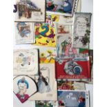 Greetings cards, incl a camera card, early to mid 20thC. 15x13 cm
