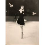 Sonja Henie, ice skater. 1950s silver gelatin press photograph with corresponding negative. approx