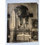 Francis Joseph Bruguiere photograph, on heavy paper. Church interior scene of the Cruxifiction