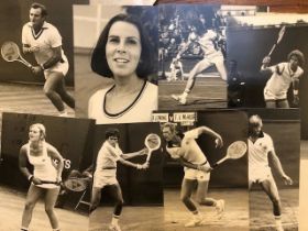 Photographs of tennis players, various ages. Small and large formats, colour and black and white.