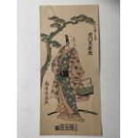 Japanese Print on card approx 30x14cm F1