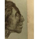 Photograph titled Head of an Egyptian Mummy, dated 1870, in pencil. Pasted to paper Approx