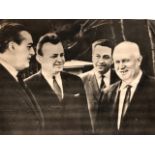 Press photograph of Khrushchev and De Araujo of Brazil. Around 1961 an Associated Press stamped ?