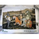 Banksy Save or Delete poster. On off white paper, stored rolled