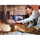 Goldfinger photograph with Sean Connery and signed by Shirley Eaton.