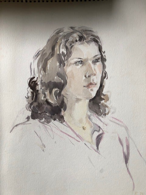 Watercolour Portraits and a Pastel. (3) Approx 30cmx40cm