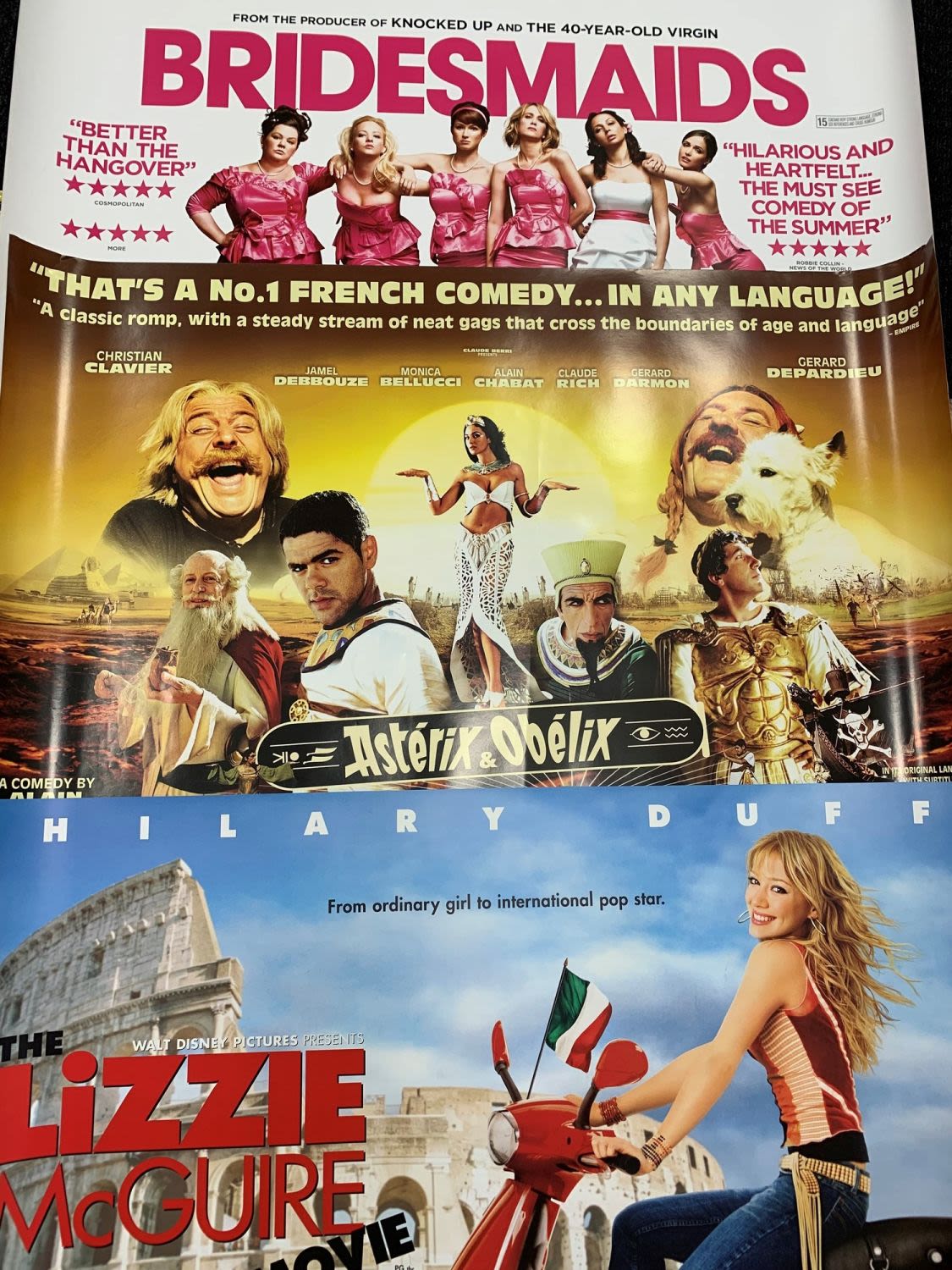 4 Film Posters: Asterix&Obelix The Lizzie Mcguire Movie Bridesmaids The Banger Sisters 100X76 CM - Image 2 of 3