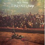Neil Young: Time fades Away with Record, Bears Signature. Approx 32cm sq