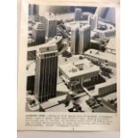 American Press Photographs. Chicago, Miami and Boston Government Centre urban project scale model.