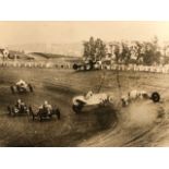 Motor racing press agency photograph, 1932. Los Angeles, from the New York Times Berlin. Approx