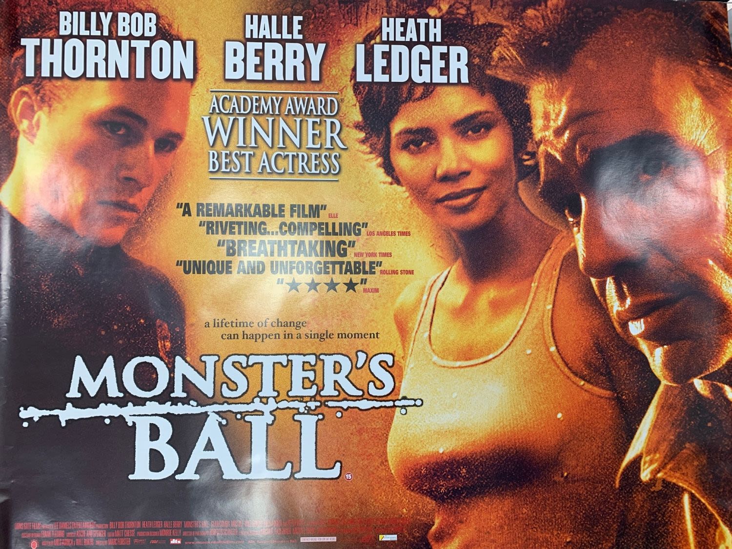 4 Movie Posters: Monsieur Lazhar Swan Lake The Straight Story Monster`s Ball 100x76 cm