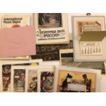Ephemera, incl postcards, birthday cards, Clarice Cliff postcards, embossed art card. Approx 16x14cm