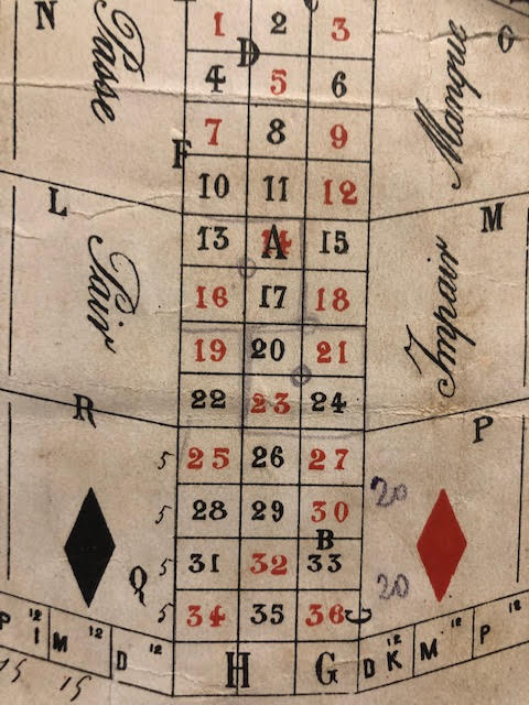 Casino vintage roulette cards. One marked Roulette De Monaco, du Casino Monte Carlo. Worn and used - Image 3 of 6