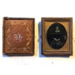 Daguerreotype, Ferrotypes, glass slide and an albumen. Turn of the century 17x11 cm