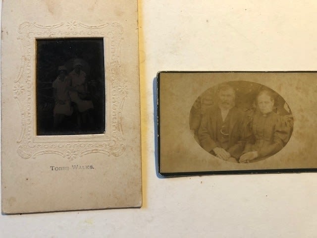 Daguerreotype, Ferrotypes, glass slide and an albumen. Turn of the century 17x11 cm - Image 4 of 8