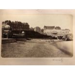 Biarritz, photograph of beach and casino, mounted on card., C1890s, plus Chateau de Chenonceaux on
