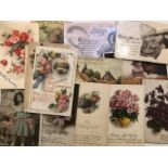 Postcards, greeting cards, mixed vintage. (60)