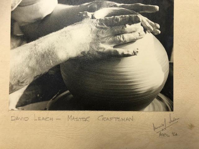 David Leach photograph signed by Morris J Seden and dated April’54 - Image 4 of 5