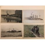 Vintage shipping postcards and photographs. 40 postcards