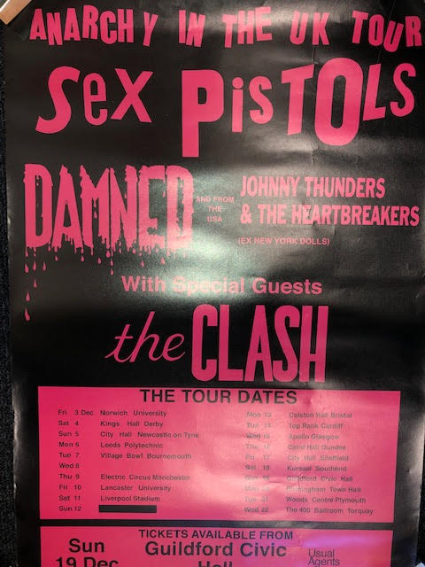 Sex Pistols, The Damned, The Clash poster. Thought to be later than original dates - Image 2 of 7