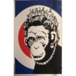 After Banksy, print by West Country Prince. Monkey Queen