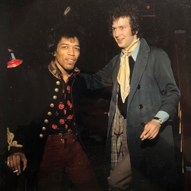Jimi Hendrix with Eric Clapton, meeting each other at the Speakeasy Club, Margaret St, London - Image 3 of 6