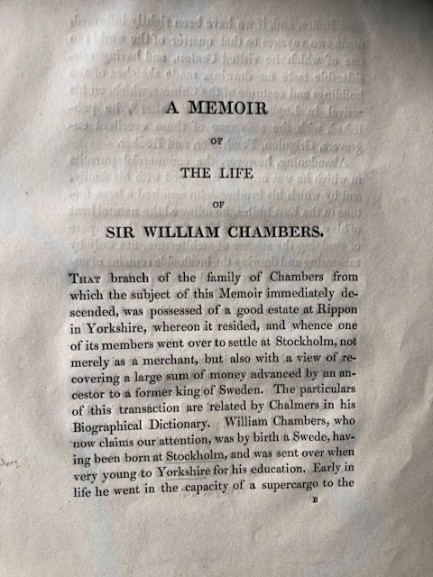 William Chambers memoirs by Thomas Hardwick, signed by the author. 1825 - Image 3 of 7