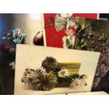Postcards, NL, UK incl Wales, flowers, greetings, paintings, vintage and some modern 21x10x16 cm