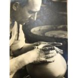 David Leach photograph signed by Morris J Seden and dated April’54