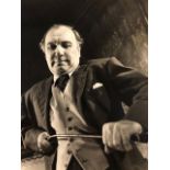 Angus McBean photograph of Ralph Richardson. Caption label and date stamp 1957 together with
