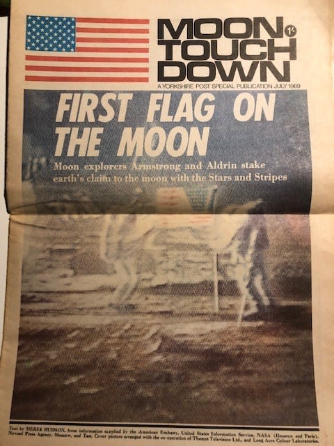 Space: Moon Touch Down Yorkshire Post July 1969 newspaper - Image 2 of 2