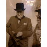 Winston Churchill iconic press photograph. 1940, Hartlepool with cigar and Mauser gun. This is the