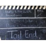 Vintage clapper board main section. Bura and Hardwick animation studios mid 20thC. (J22)