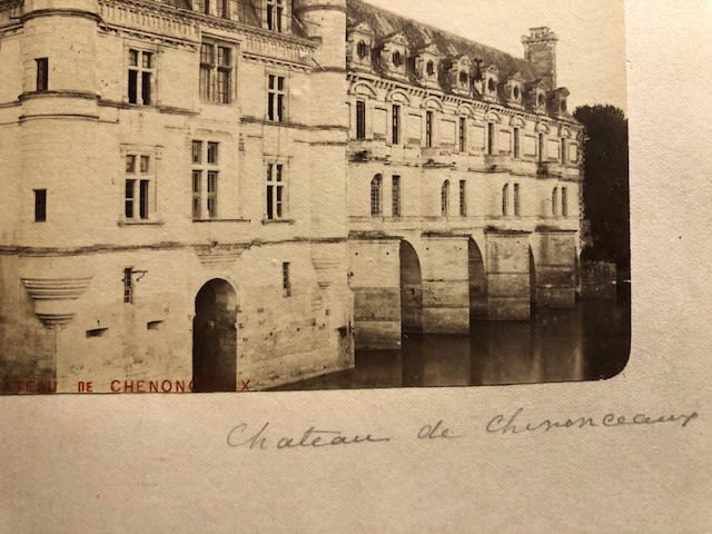 Biarritz, photograph of beach and casino, mounted on card., C1890s, plus Chateau de Chenonceaux on - Image 4 of 5