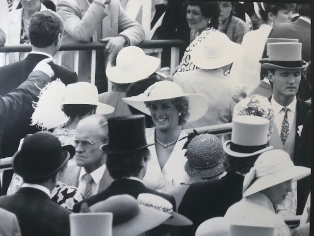 Diana Princess of Wales, press photograph. 1987 by Mike Maloney at Ascot Races Approx 23x30cm F1