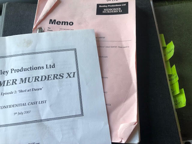 Midsummer Murders, archive of shooting schedules and cast lists for 2007. Includes a full script