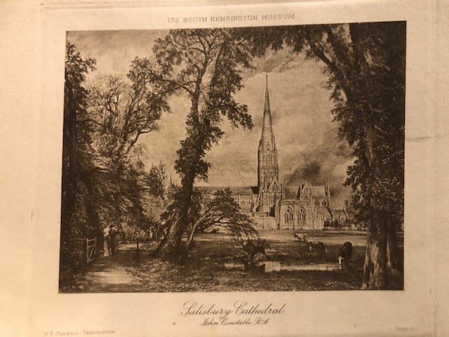 Salisbury Cathedral engraving by John Constable. Largest approx 16x23cm (U5) - Image 2 of 3