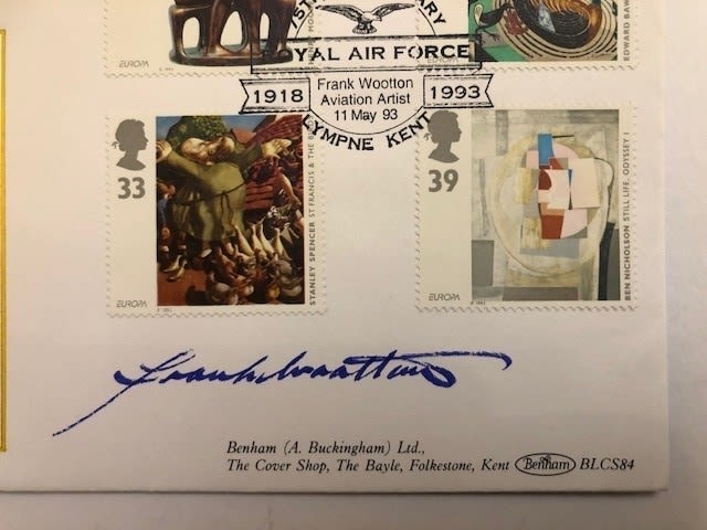 Frank Wootton signed first day cover. 75th RAF anniversary. Approx 10x22cm. (LU5) - Image 6 of 6