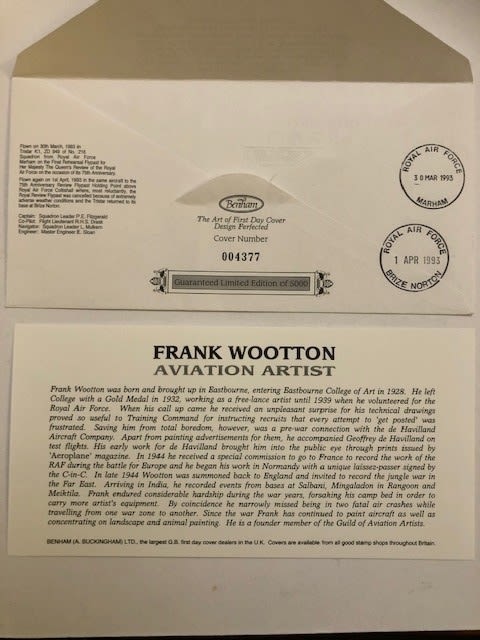 Frank Wootton signed first day cover. 75th RAF anniversary. Approx 10x22cm. (LU5) - Image 4 of 6