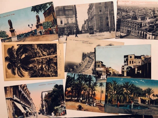 Postcards, vintage 19th and 20thC. Egypt, Portugal, Spain, Italy 10x16x9 cm