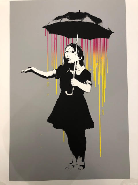 After Banksy, Girl with Umbrella, limited edition numbered print. West Country Prince. - Image 2 of 4