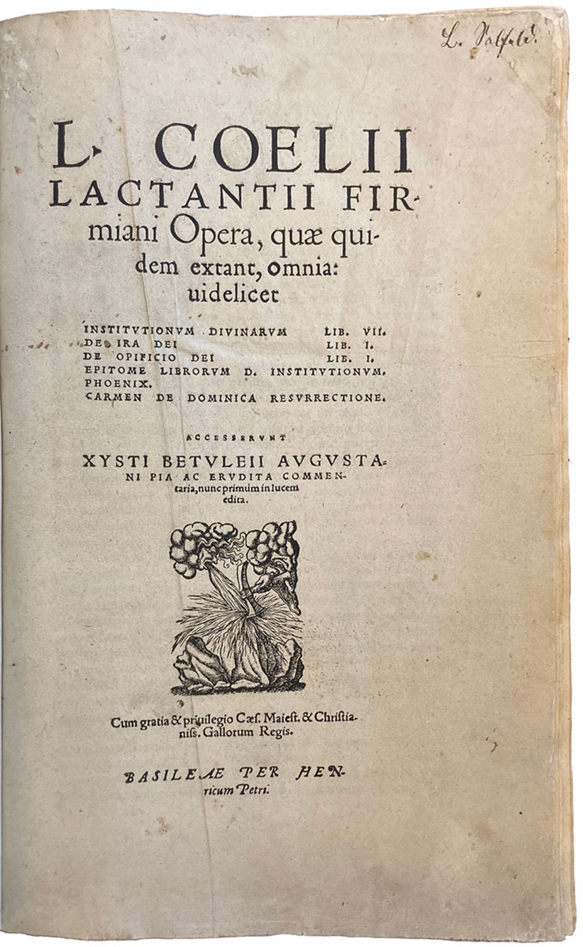 Lactantius, L(ucius) Caecilius Firmianus.