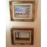 Pair framed oils James j Allen